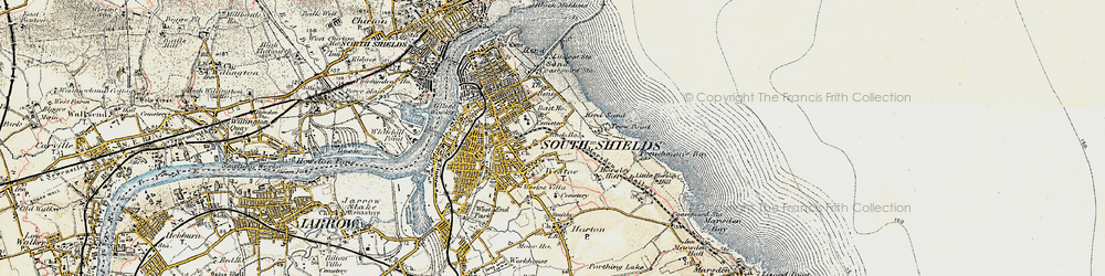 Old map of Westoe in 1901-1903