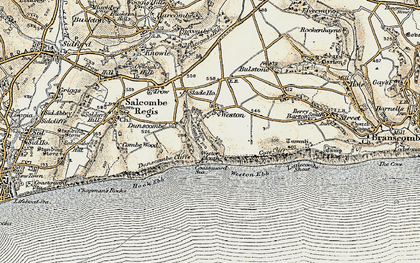 Old map of Weston Cliff in 1899
