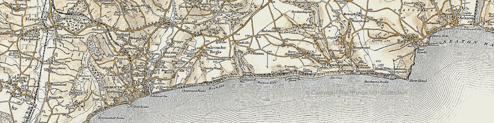 Old map of Weston Ebb in 1899