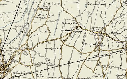 Old map of Weston in 1901-1903