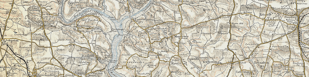 Old map of Burnett's Hill in 1901-1912