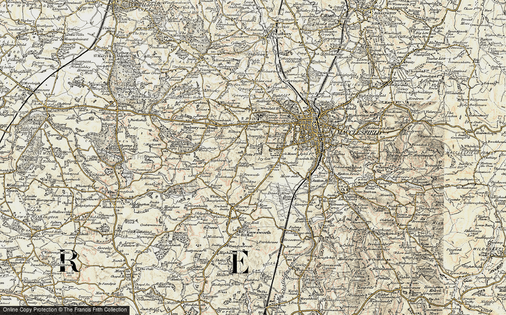 Old Map of Historic Map covering Bailey Ridding in 1902-1903
