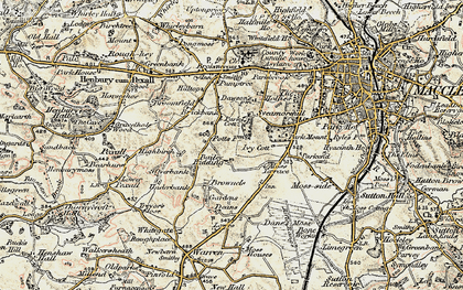 Old map of Bailey Ridding in 1902-1903