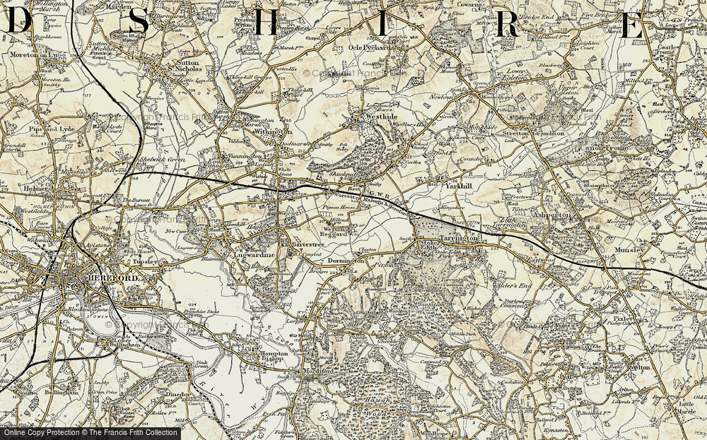 Old Map of Weston Beggard, 1899-1901 in 1899-1901