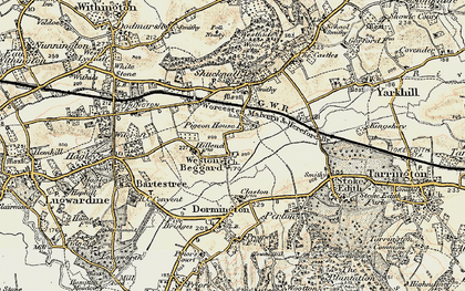 Old map of Weston Beggard in 1899-1901