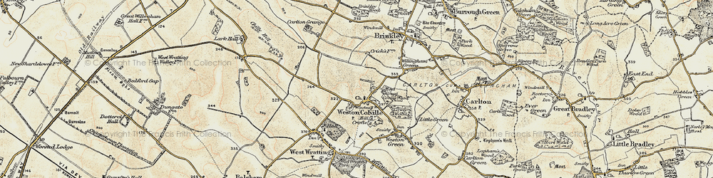 Old map of Weston Colville in 1899-1901