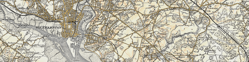 Old map of Weston Common in 1897-1909