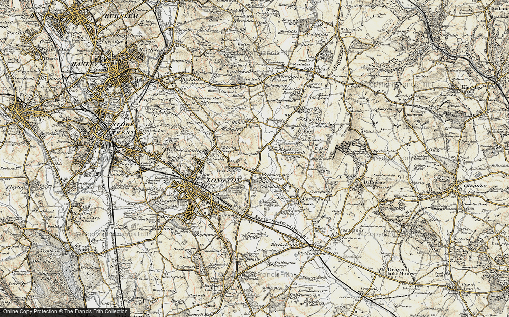 Old Map of Weston Coyney, 1902 in 1902