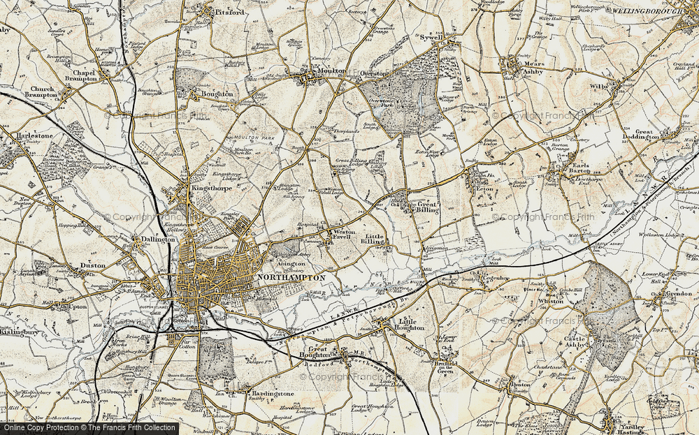 Old Map of Weston Favell, 1898-1901 in 1898-1901