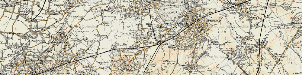 Old map of Weston Green in 1897-1909