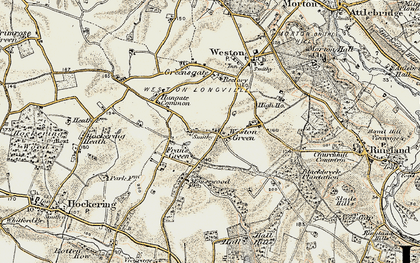 Old map of Weston Green in 1901-1902