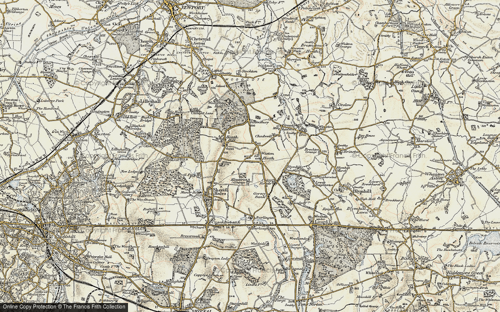 Old Map of Weston Heath, 1902 in 1902