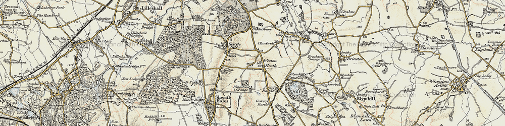 Old map of Blymhill Common in 1902