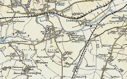 Old map of Weston-on-Avon in 1899-1901