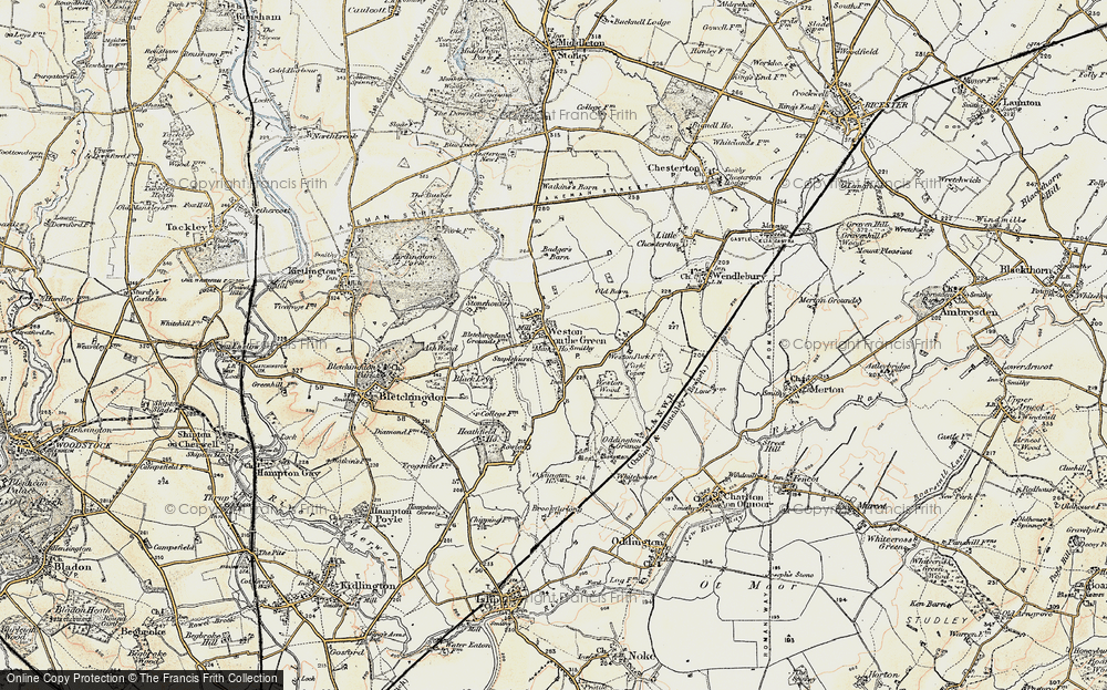 Old Map of Historic Map covering Weston Wood in 1898-1899