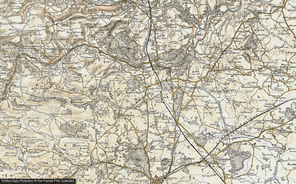 Old Map of Historic Map covering Weston Lodge in 1902-1903
