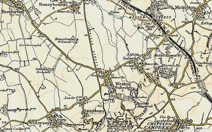 Old map of Weston-sub-Edge in 1899-1901