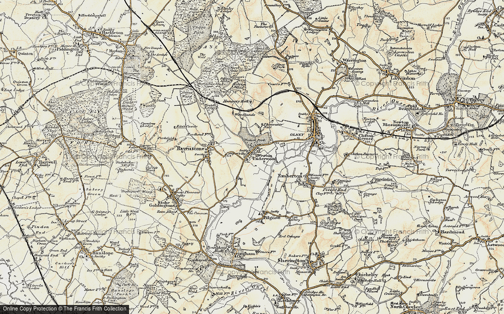 Old Map of Weston Underwood, 1898-1901 in 1898-1901