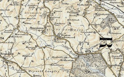 Old map of Weston Underwood in 1902