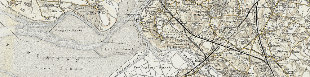Old map of Weston Village in 1902-1903