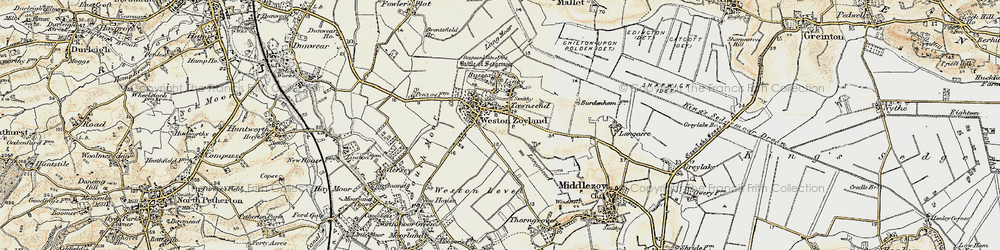 Old map of Westonzoyland in 1898-1900