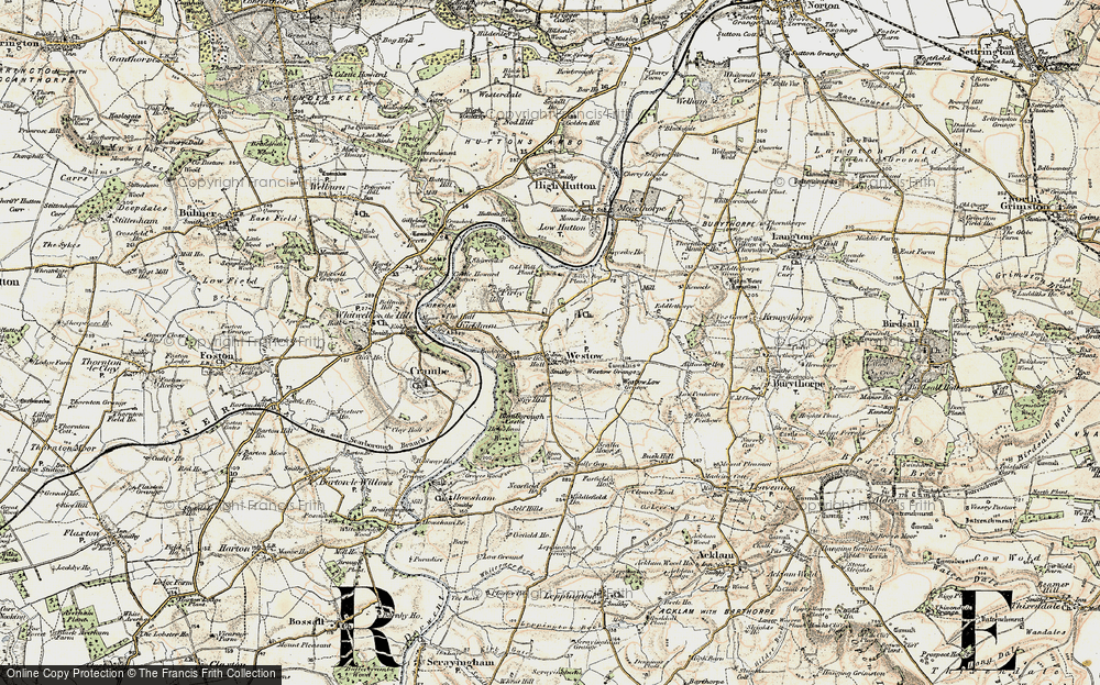 Old Map of Historic Map covering Westow Low Grange in 1903-1904