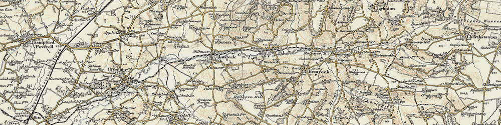 Old map of Lickham Bottom in 1898-1900