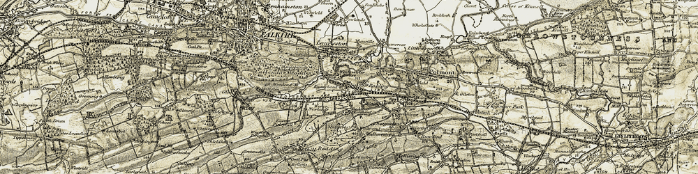 Old map of Woodend in 1904-1906