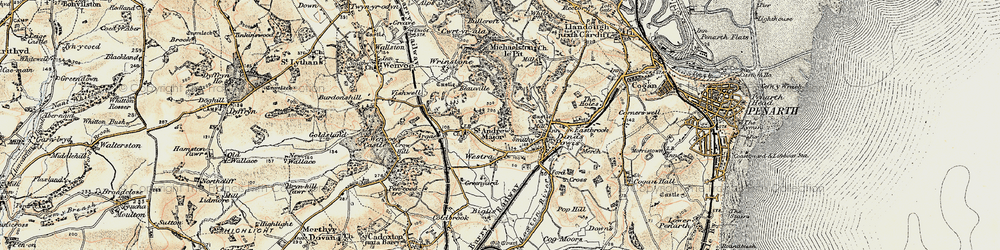 Old map of Westra in 1899-1900