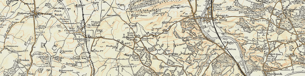 Old map of Westridge Green in 1897-1900