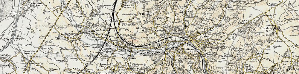 Old map of Westrip in 1898-1900