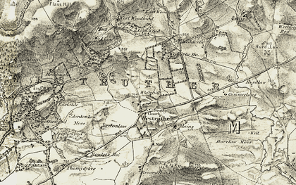 Old map of Blackadder Water in 1903-1904
