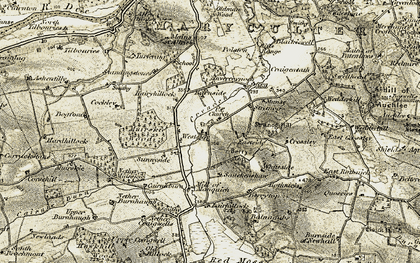 Old map of Bogfond in 1908-1909
