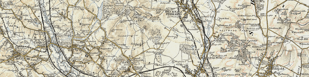 Old map of Woodhall Fm in 1902