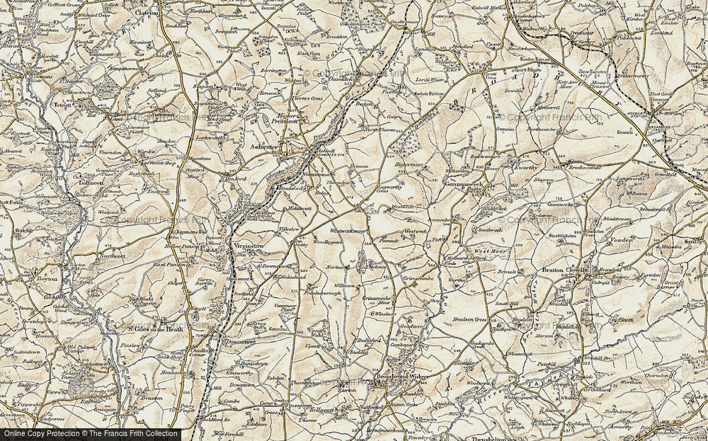 Old Map of Westweekmoor, 1900 in 1900