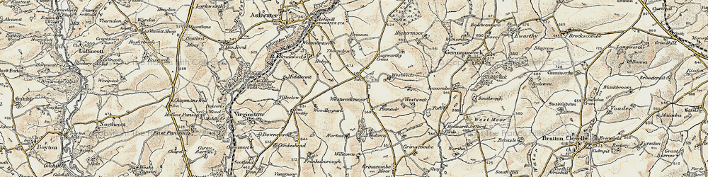 Old map of Westweek Barton in 1900