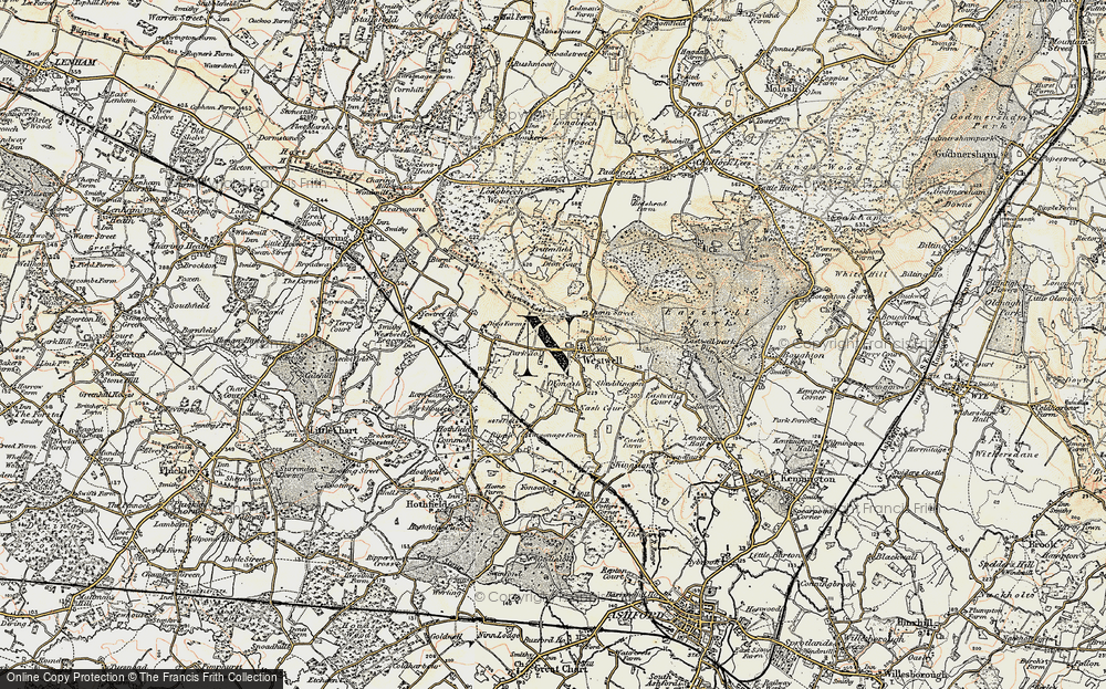 Old Map of Westwell, 1897-1898 in 1897-1898