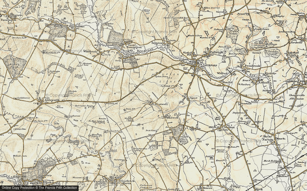 Old Map of Westwell, 1898-1899 in 1898-1899