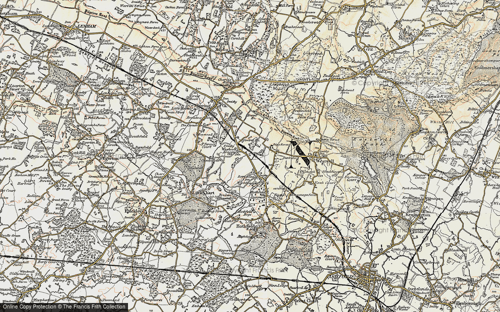 Old Map of Westwell Leacon, 1897-1898 in 1897-1898