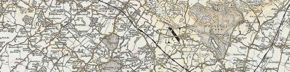 Old map of Westwell Leacon in 1897-1898