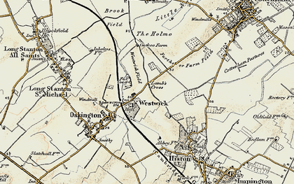 Old map of Westwick Field in 1899-1901