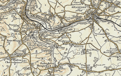 Old map of Iford Manor in 1898-1899