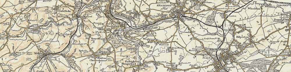 Old map of Iford Manor in 1898-1899