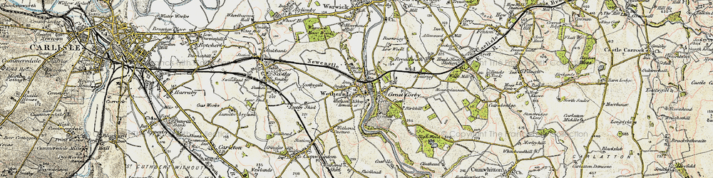 Old map of Wetheral in 1901-1904