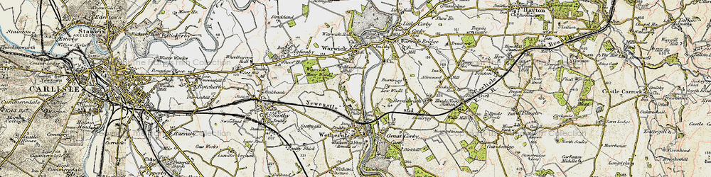 Old map of Wetheral Plain in 1901-1904