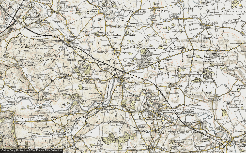 Old Map of Historic Map covering Linton Ings in 1903-1904