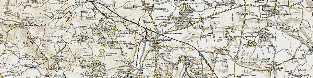 Old map of Wetherby in 1903-1904