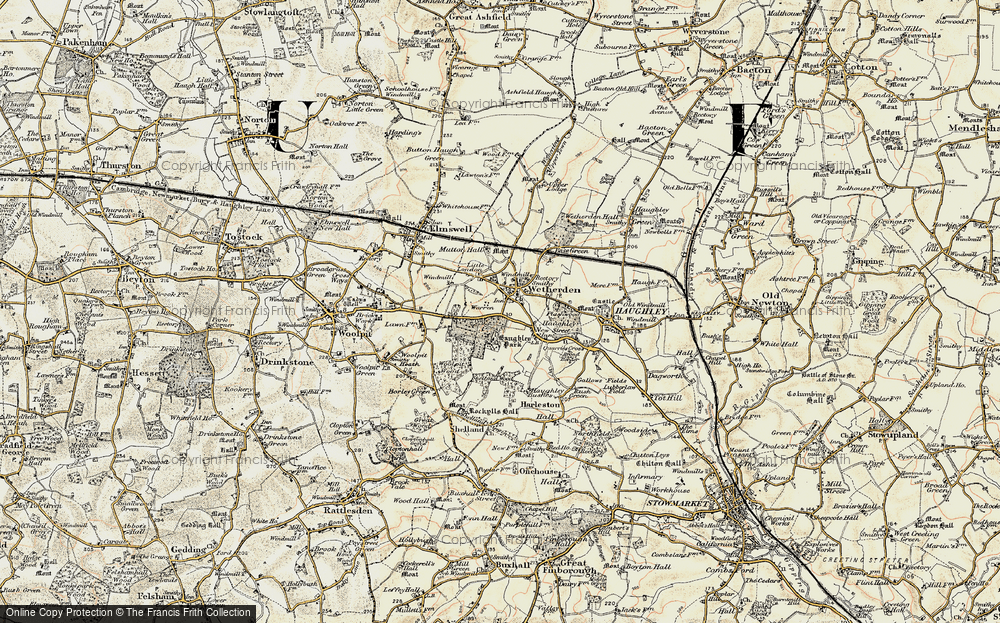Old Map of Wetherden, 1899-1901 in 1899-1901