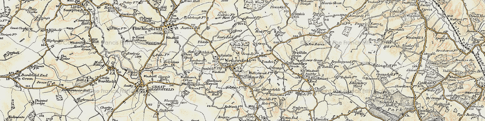 Old map of Wethersfield in 1898-1899