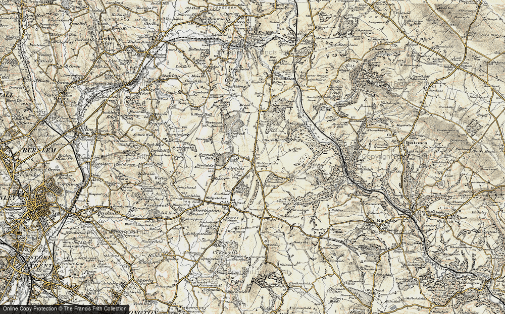 Old Map of Historic Map covering Woodlands in 1902
